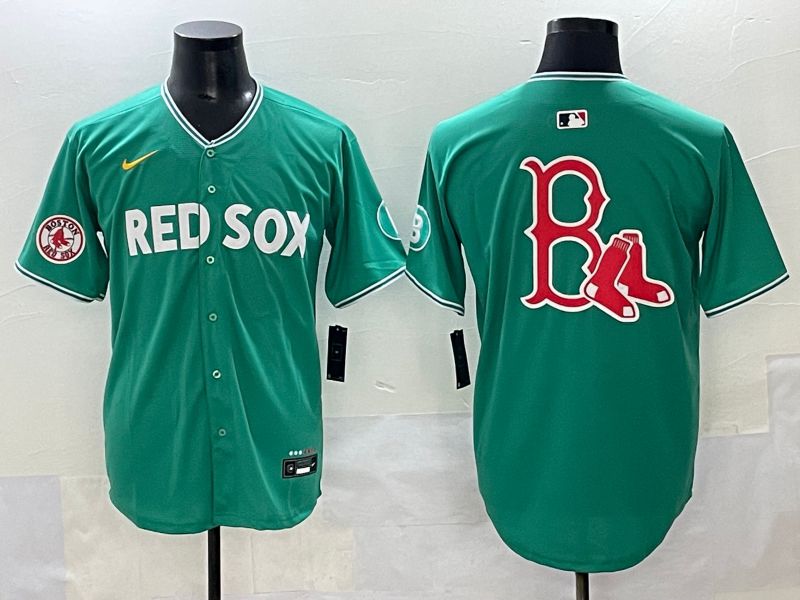 Men 2025 Boston Red Sox Blank Green Joint Name Nike MLB Jersey style 8->boston red sox->MLB Jersey